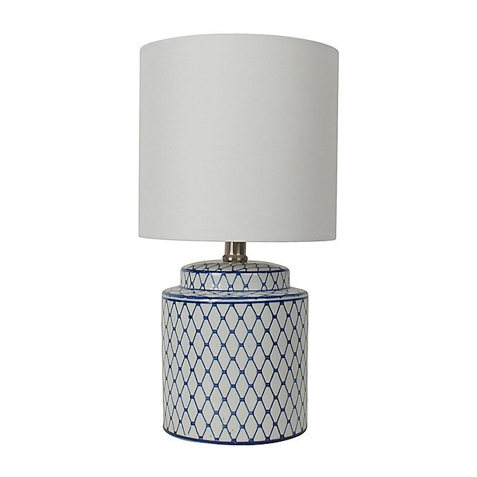 slide 4 of 4, One Kings Lane Open House Archer Table Lamp - Blue/White, 1 ct