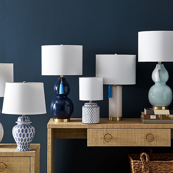 slide 3 of 4, One Kings Lane Open House Archer Table Lamp - Blue/White, 1 ct