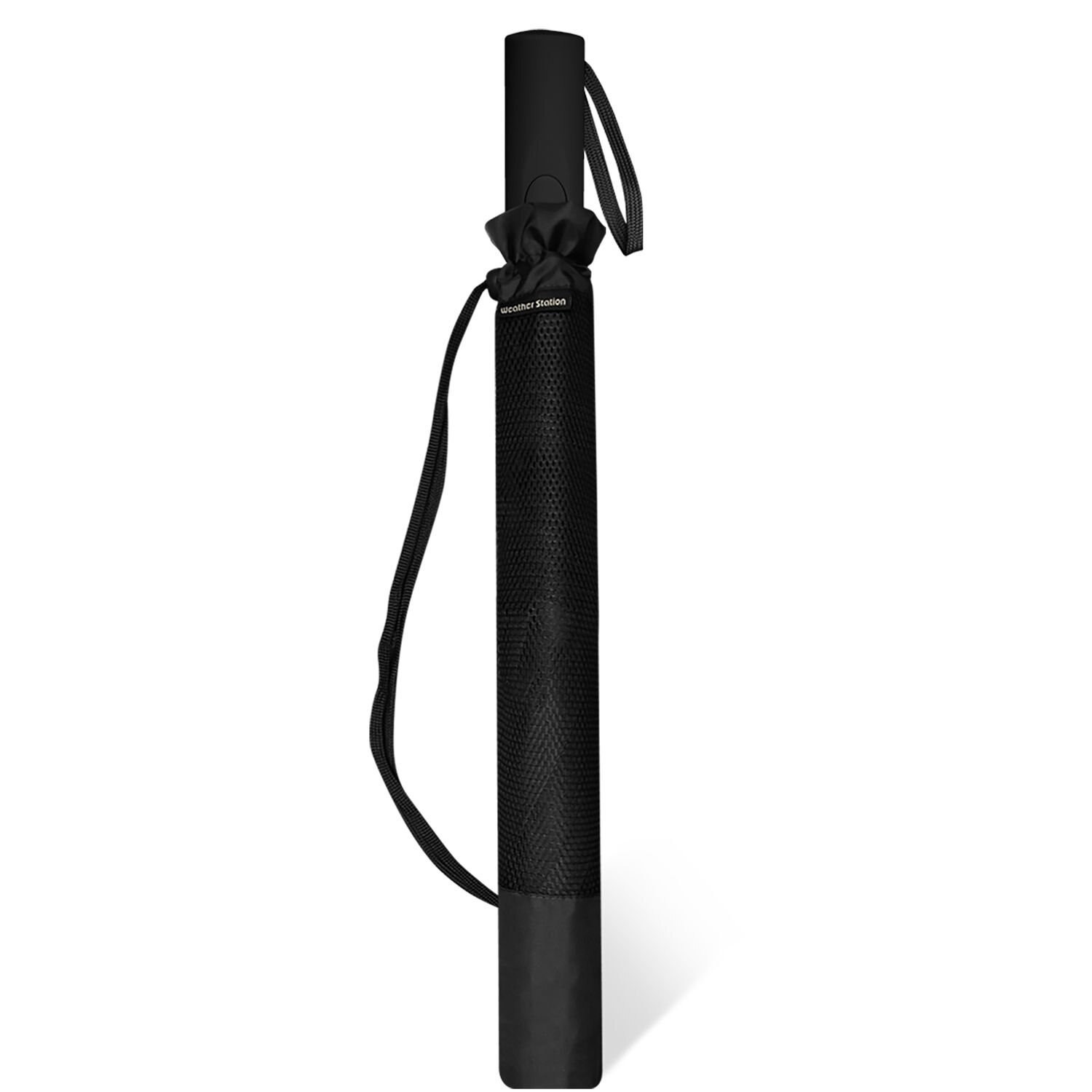 slide 2 of 2, The Weather Station  Auto Golf Black Umbrella, 56in, 56 in