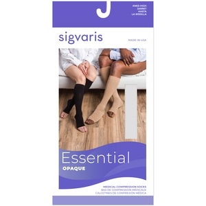 slide 1 of 1, Sigvaris Select Comfort 860 Calf Open-Toe With Grip-Top 20-30Mmhg Ll - Large Long Light Beige (Crispa), 1 ct