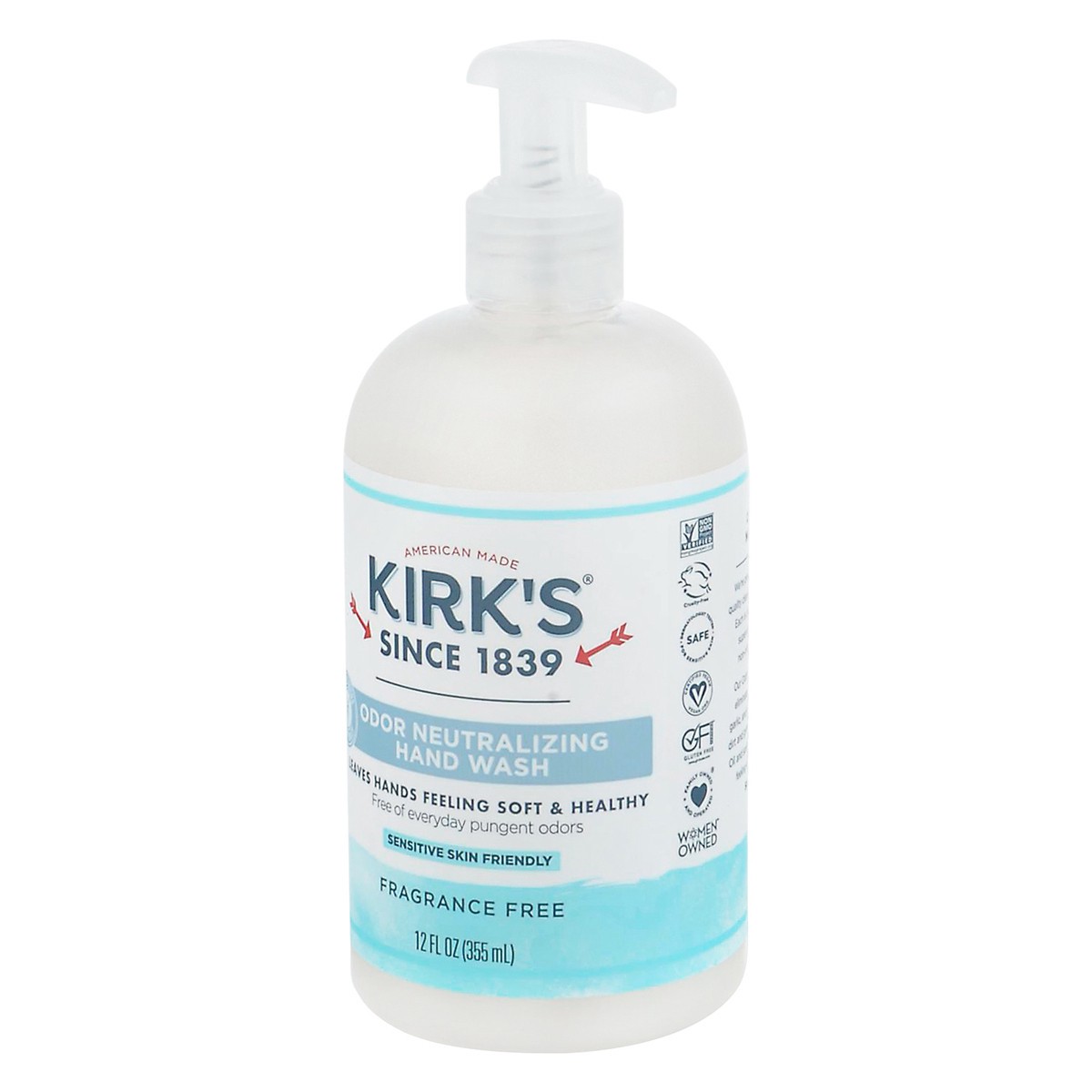 slide 6 of 13, Kirk's Fragrance Free Odor Neutralizing Hand Wash 12 fl oz, 12 fl oz