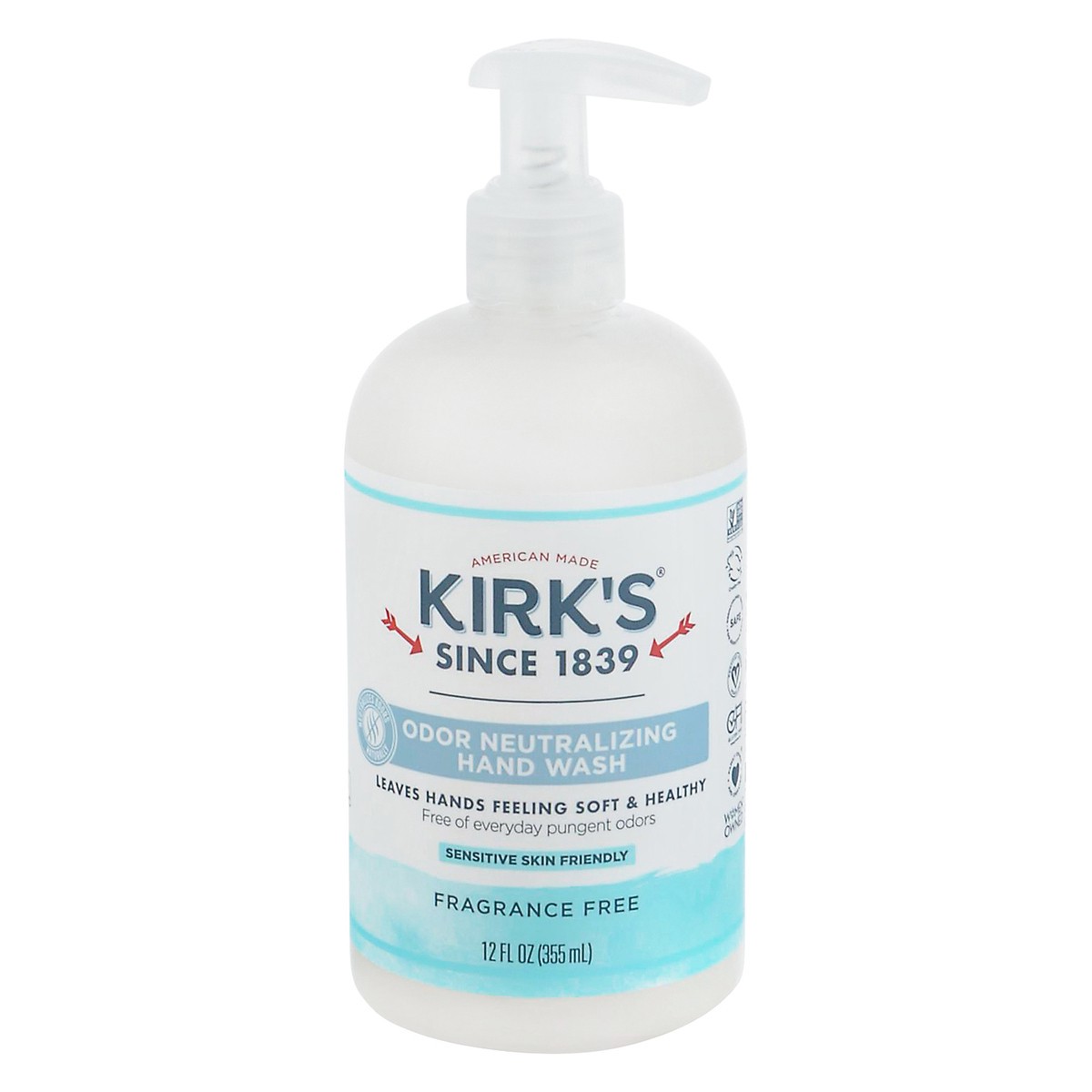 slide 5 of 13, Kirk's Fragrance Free Odor Neutralizing Hand Wash 12 fl oz, 12 fl oz