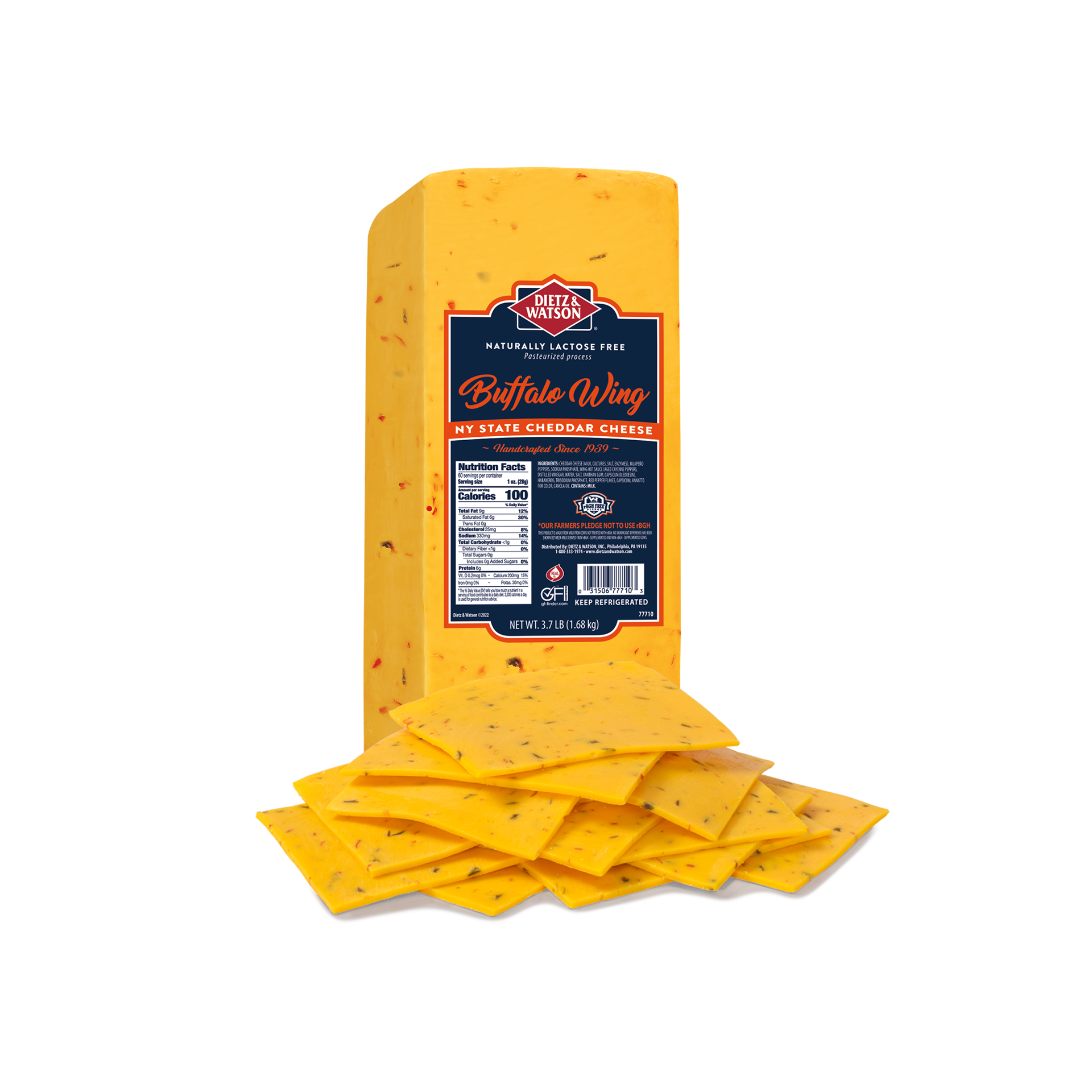 slide 1 of 1, D&W Buffalo Wing Cheddar Cubes, 1 lb