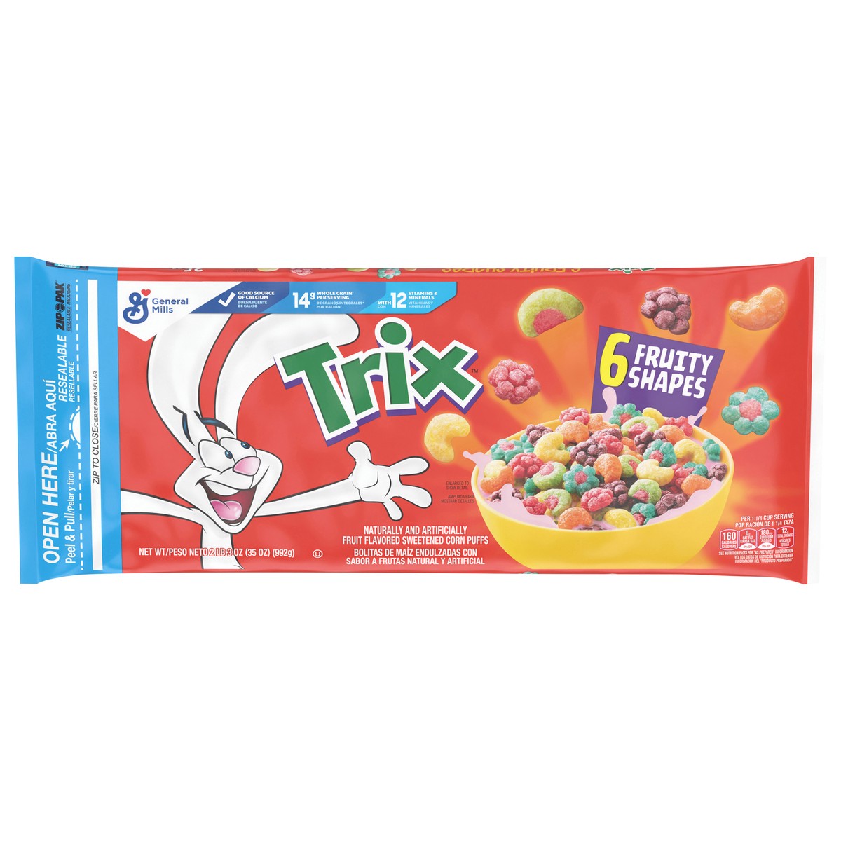 slide 13 of 14, Trix, Cereal, Fruit Flavored Corn Puffs, 35 oz, 35 oz