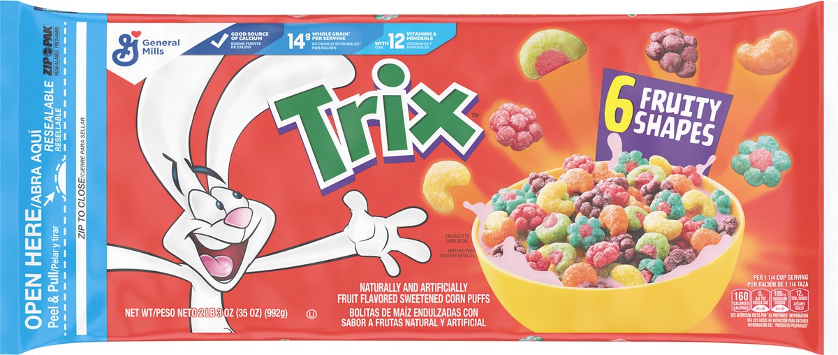 slide 5 of 14, Trix, Cereal, Fruit Flavored Corn Puffs, 35 oz, 35 oz