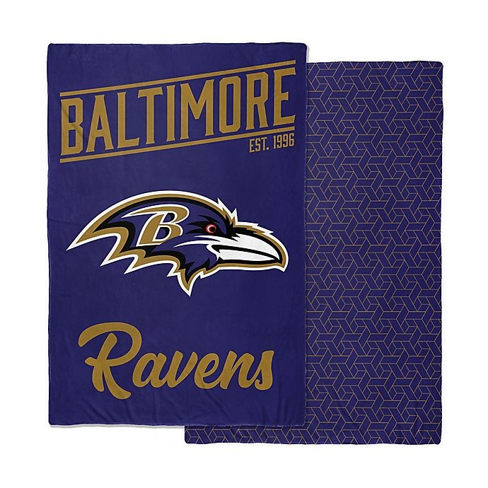 slide 1 of 1, NFL Baltimore Ravens Reversible Quilted Weighted Blanket, 6 lb