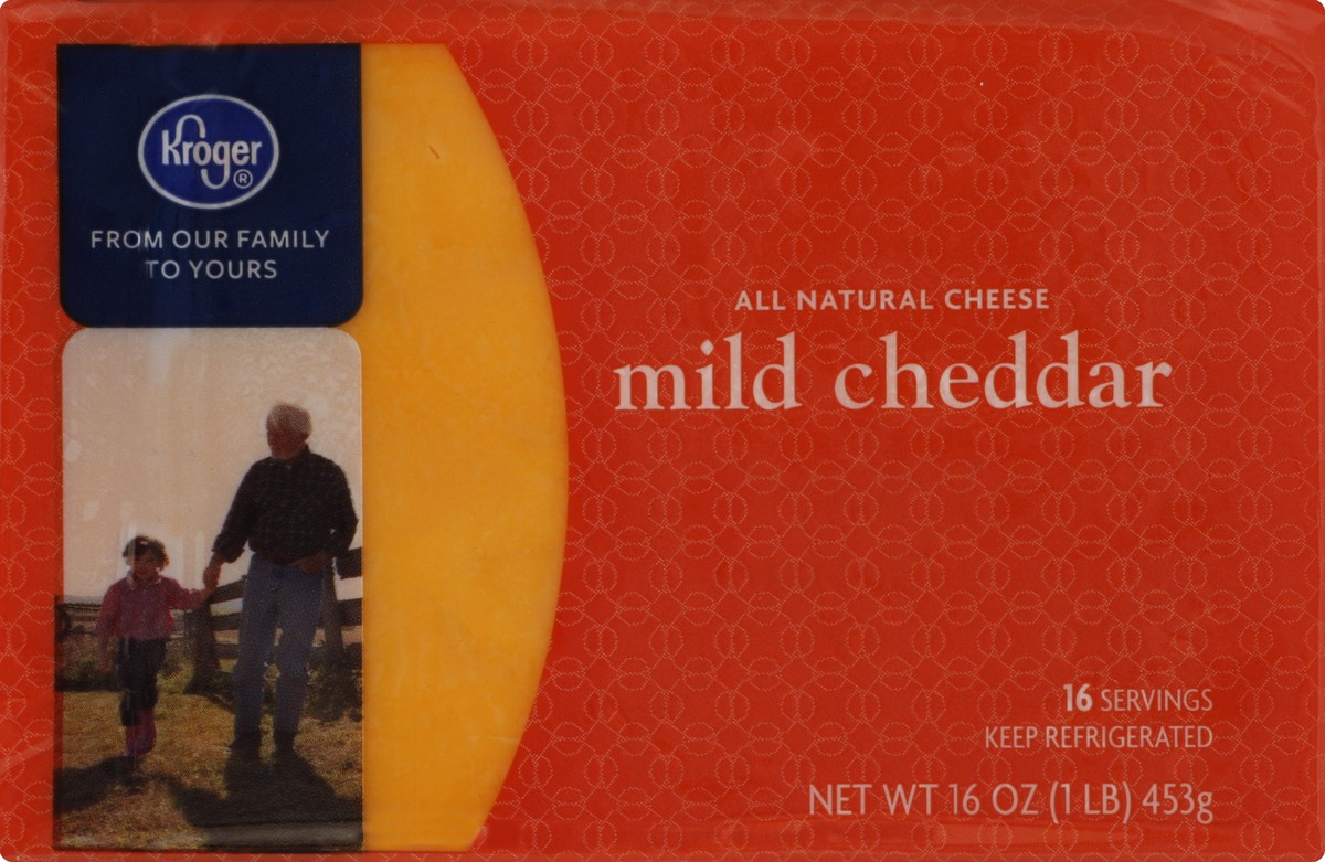 slide 4 of 6, Kroger Mild Cheddar Cheese, 16 oz