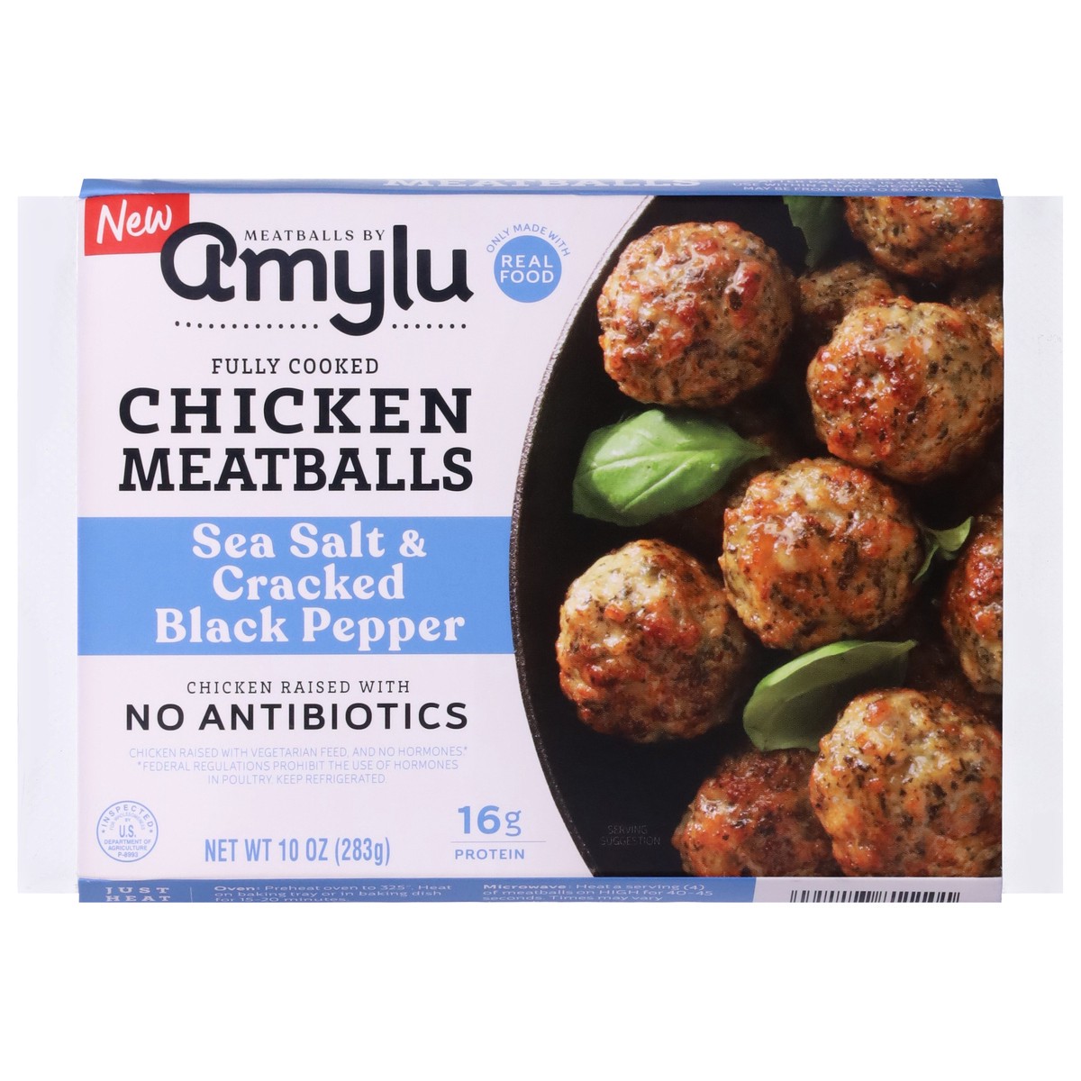 slide 8 of 12, Amylu Foods Sea Salt & Cracked Black Pepper Chicken Meatballs 10 oz, 10 oz
