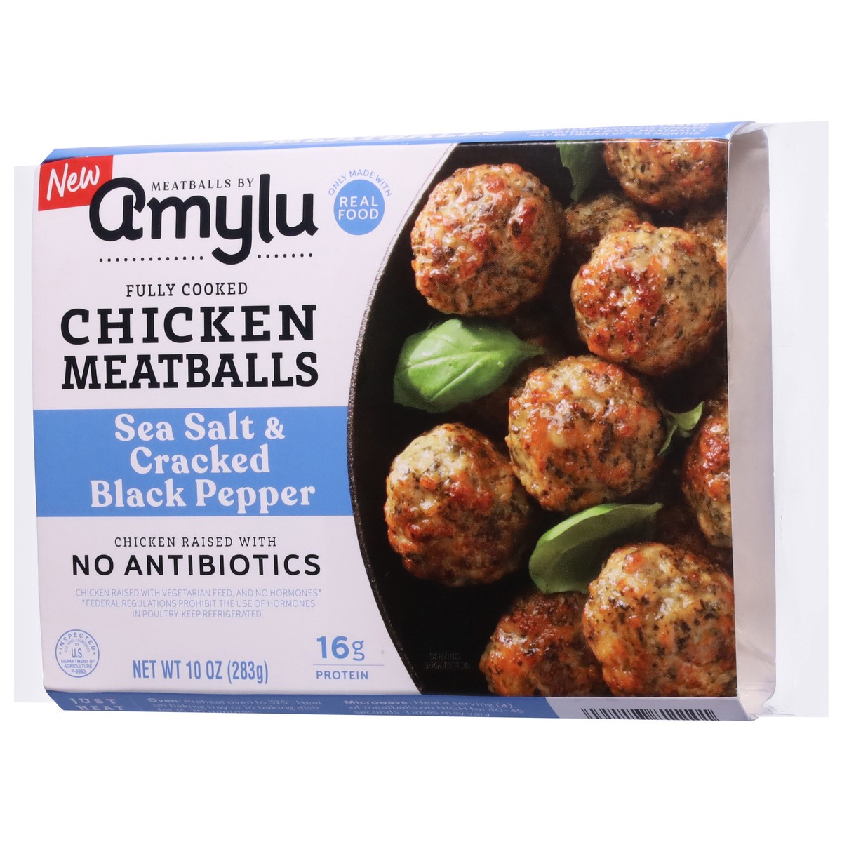 slide 6 of 12, Amylu Foods Sea Salt & Cracked Black Pepper Chicken Meatballs 10 oz, 10 oz