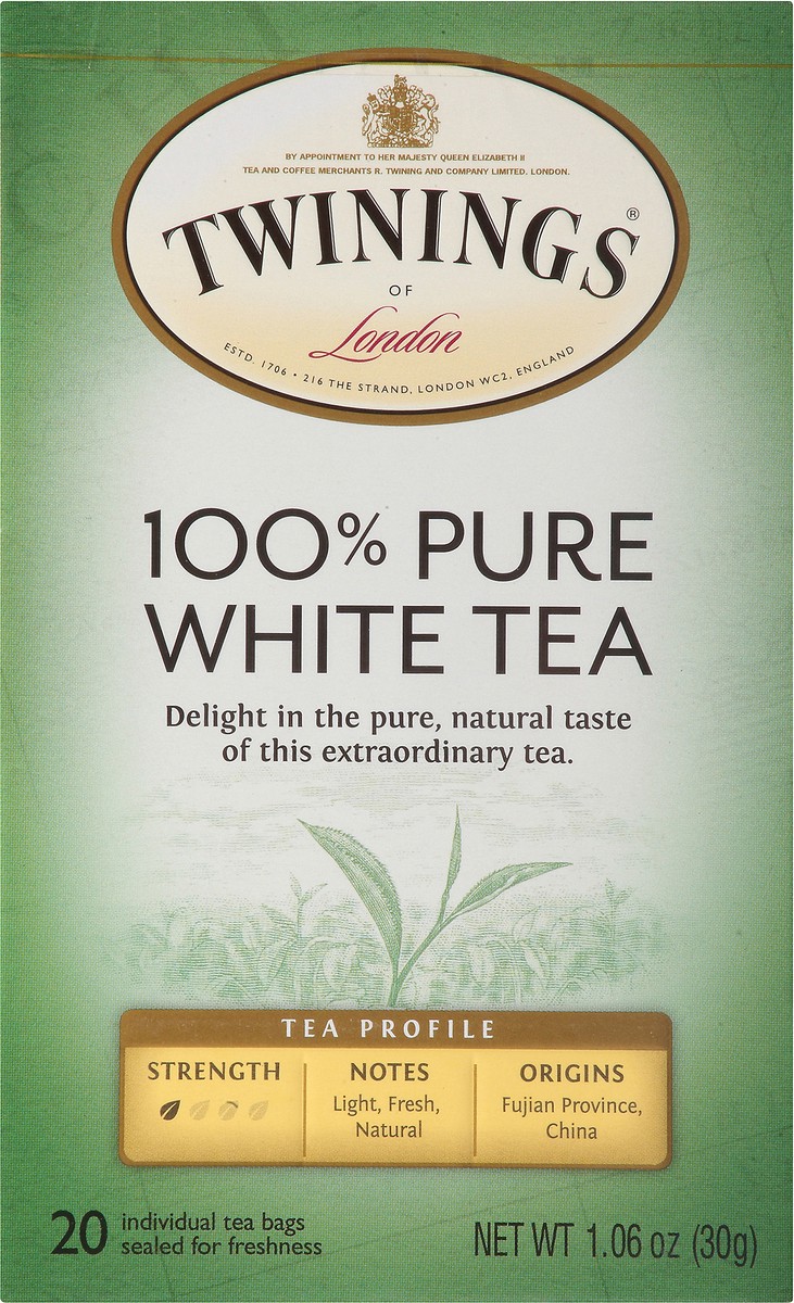 slide 2 of 9, Twinings Pure White Tea 20 Tea Bags, 20 ct