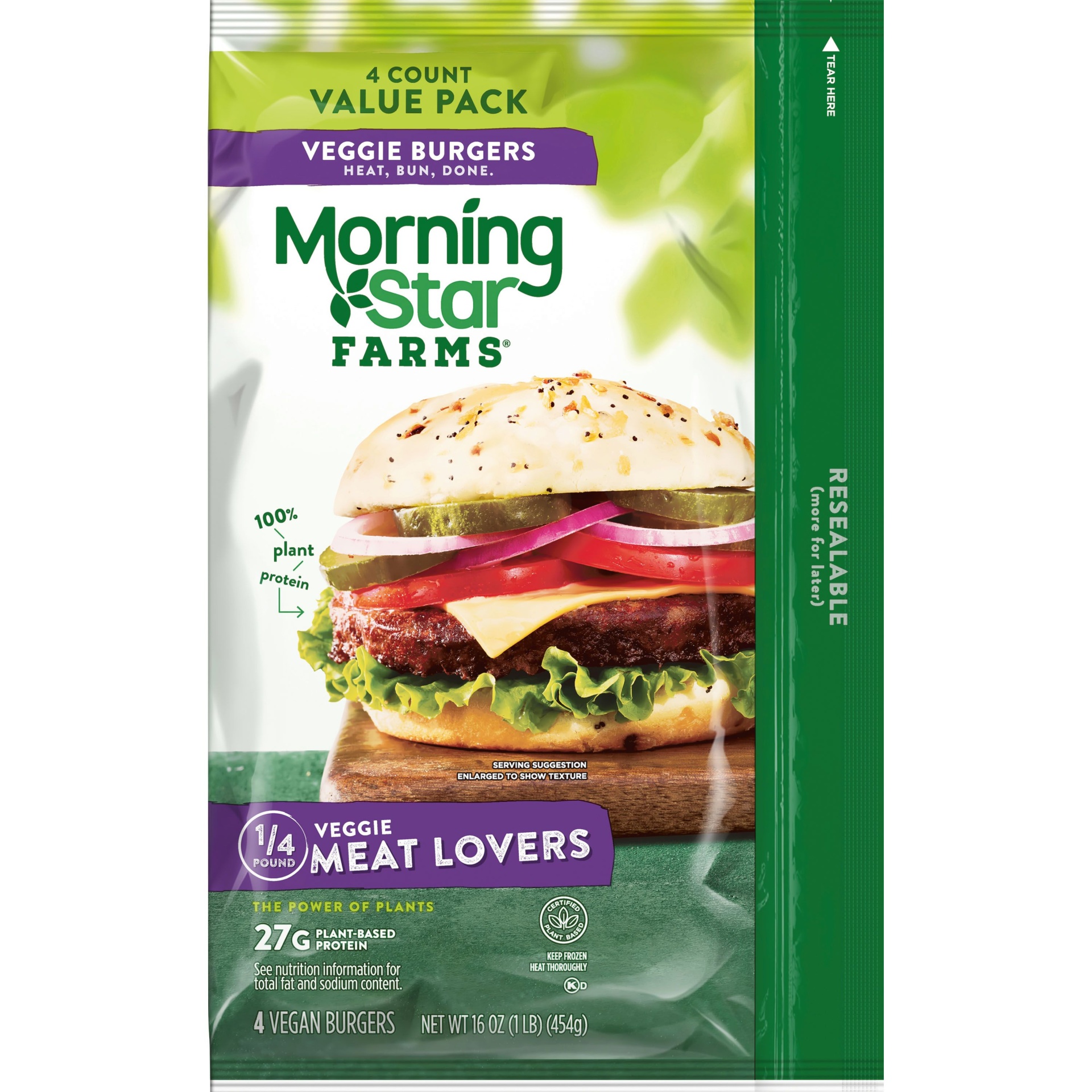 MorningStar Farms Veggie Burgers, Plant Based Protein Vegan Meat ...