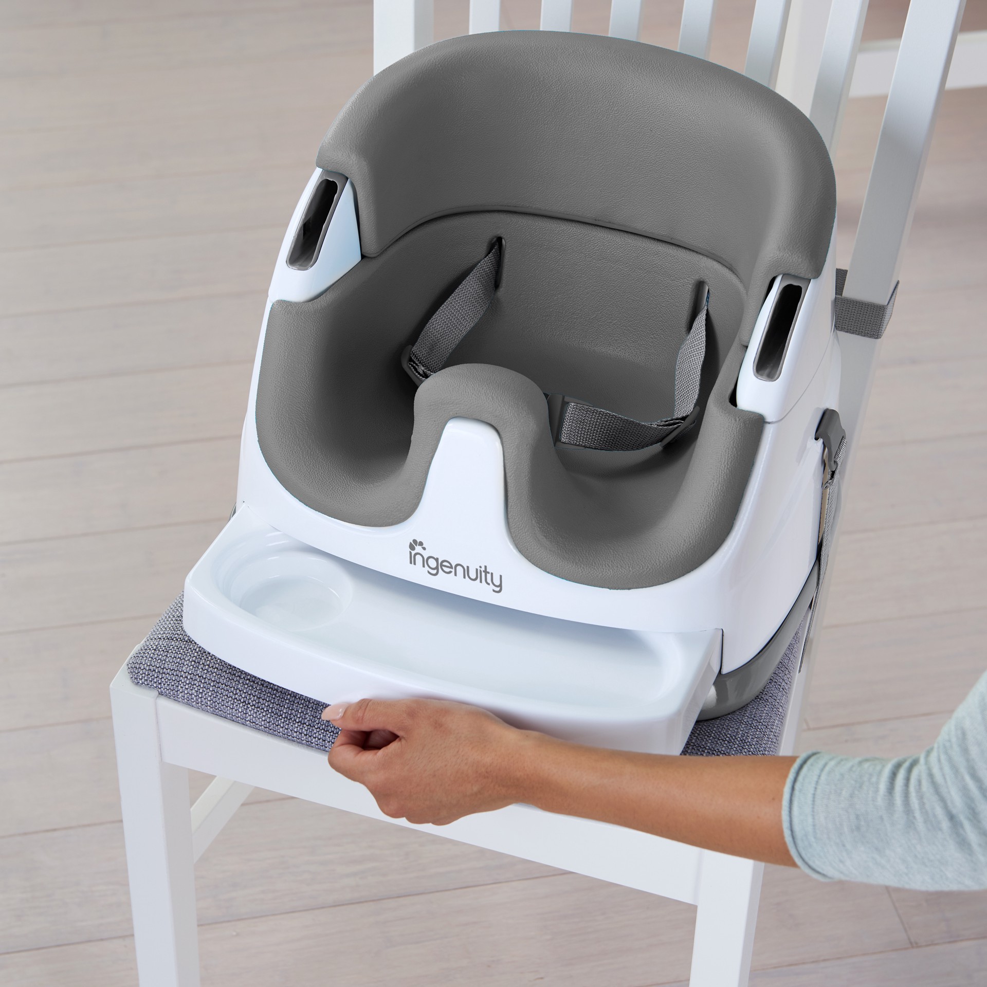 slide 7 of 10, Ingenuity Baby Base 2-in-1 Booster Feeding and Floor Seat, Slate, 1 cnt