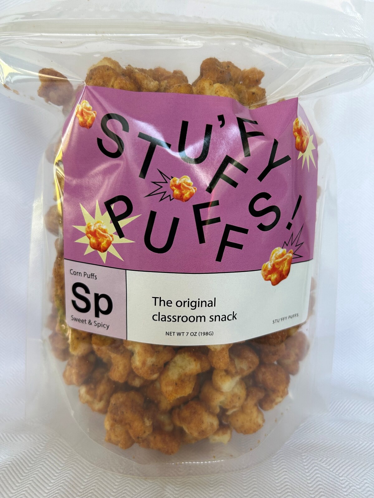 slide 1 of 1, Stu'ffy Puffs Sweet & Spicy, 7 oz