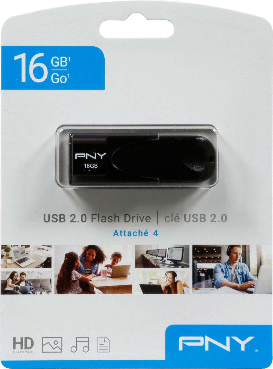 slide 7 of 10, PNY 16 GB USB 2.0 Flash Drive 1 ea, 1 ct