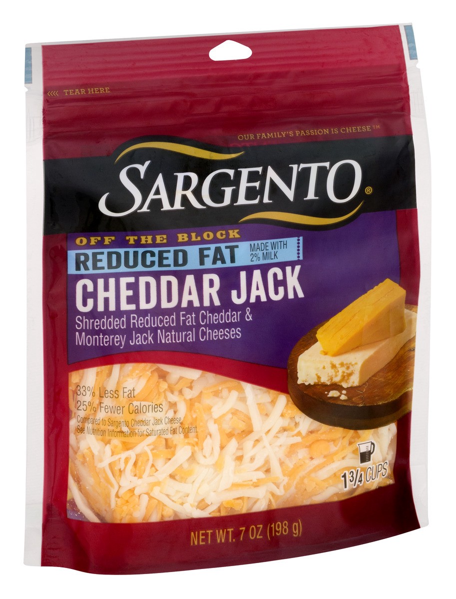 slide 7 of 9, Sargento Shredded Reduced Fat Cheddar Jack Natural Cheese, 7 oz., 7 oz