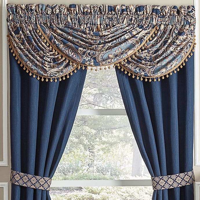 slide 2 of 2, Croscill Aurelio Waterfall Swag Valance - Blue, 1 ct