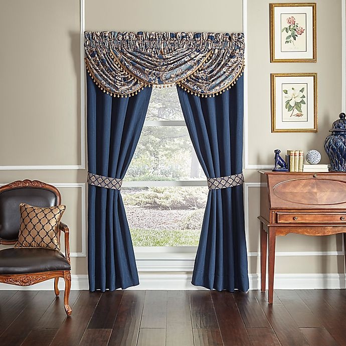 slide 1 of 2, Croscill Aurelio Waterfall Swag Valance - Blue, 1 ct