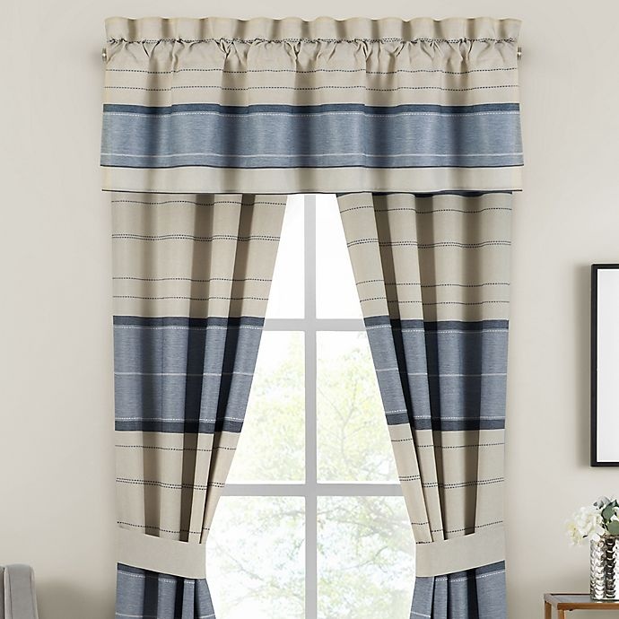 slide 3 of 3, Croscill Silas Double Layered Window Valance - Blue, 1 ct