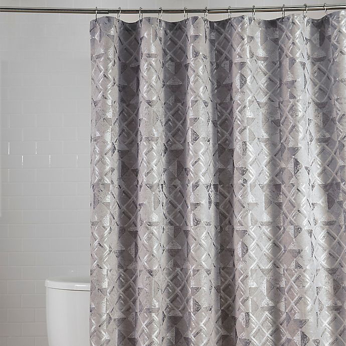 slide 2 of 2, Croscill Sloan Square Shower Curtain - Silver, 72 in