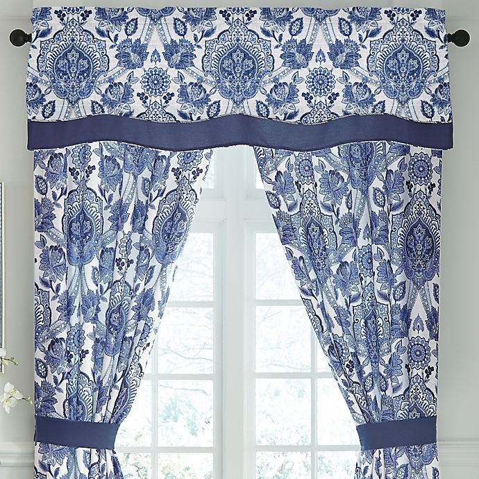 slide 2 of 2, Croscill Leland Rod Pocket Window Valance - Navy, 1 ct