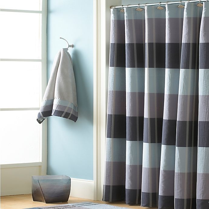 slide 1 of 1, Croscill Fairfax Shower Curtain Stall - Slate, 54 in x 78 in