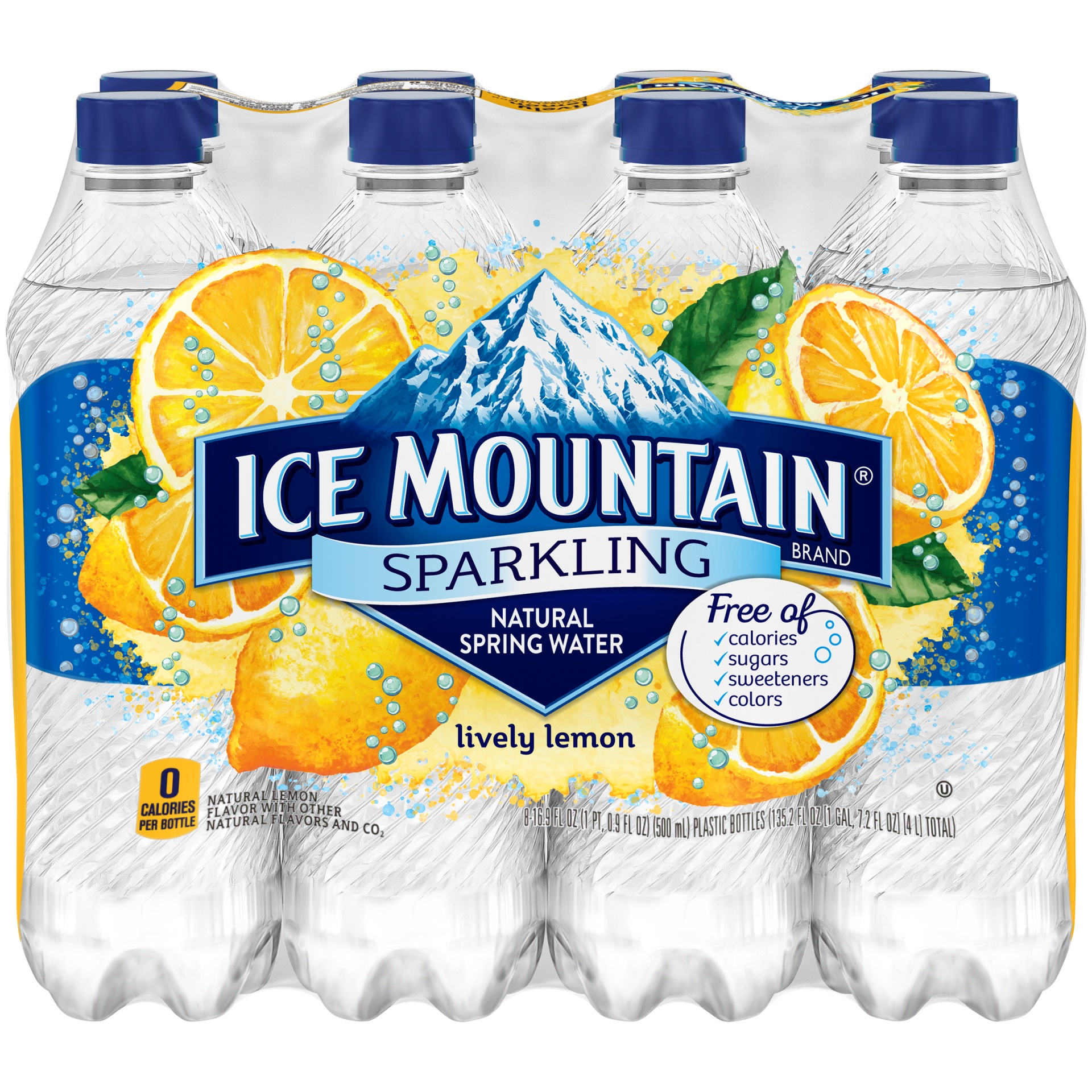 slide 4 of 6, Ice Mountain Sparkling Natural Spring Water Lemon, 16.9 oz