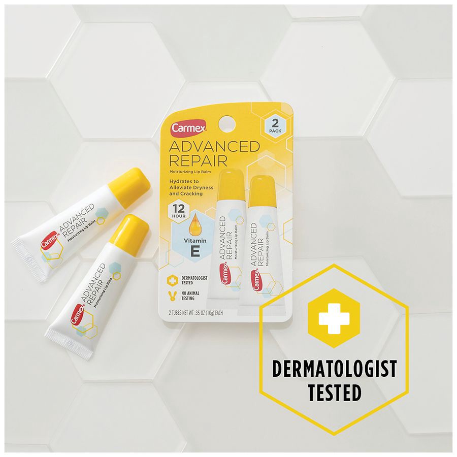 slide 3 of 5, Carmex Advanced Repair Moisturizing Lip Balm, 2 Ct, 0.35 oz