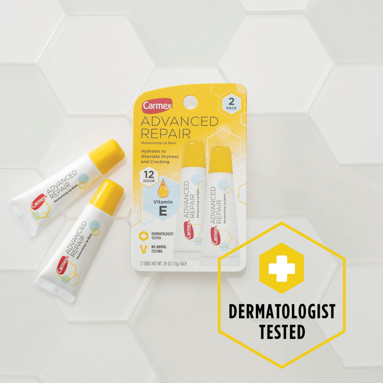 slide 4 of 8, Carmex Advanced Repair Moisturizing Lip Balm, 2 Ct, 0.35 oz