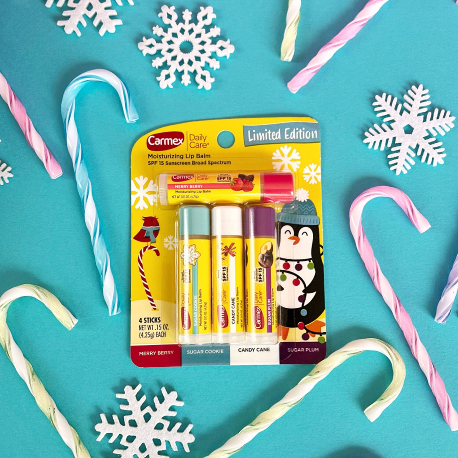 slide 4 of 7, Carmex Daily Care Moisturizing Lip Balm Sticks, Limited Edition, 4 Pack, 0.15 oz