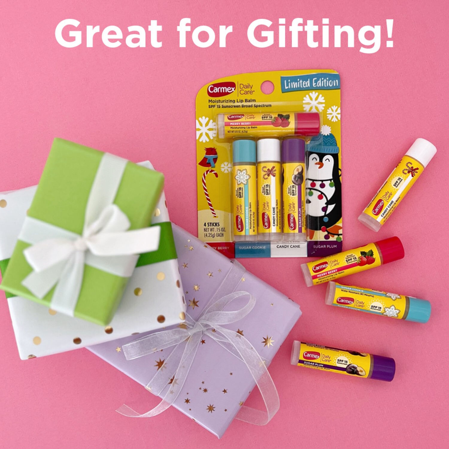 slide 3 of 7, Carmex Daily Care Moisturizing Lip Balm Sticks, Limited Edition, 4 Pack, 0.15 oz