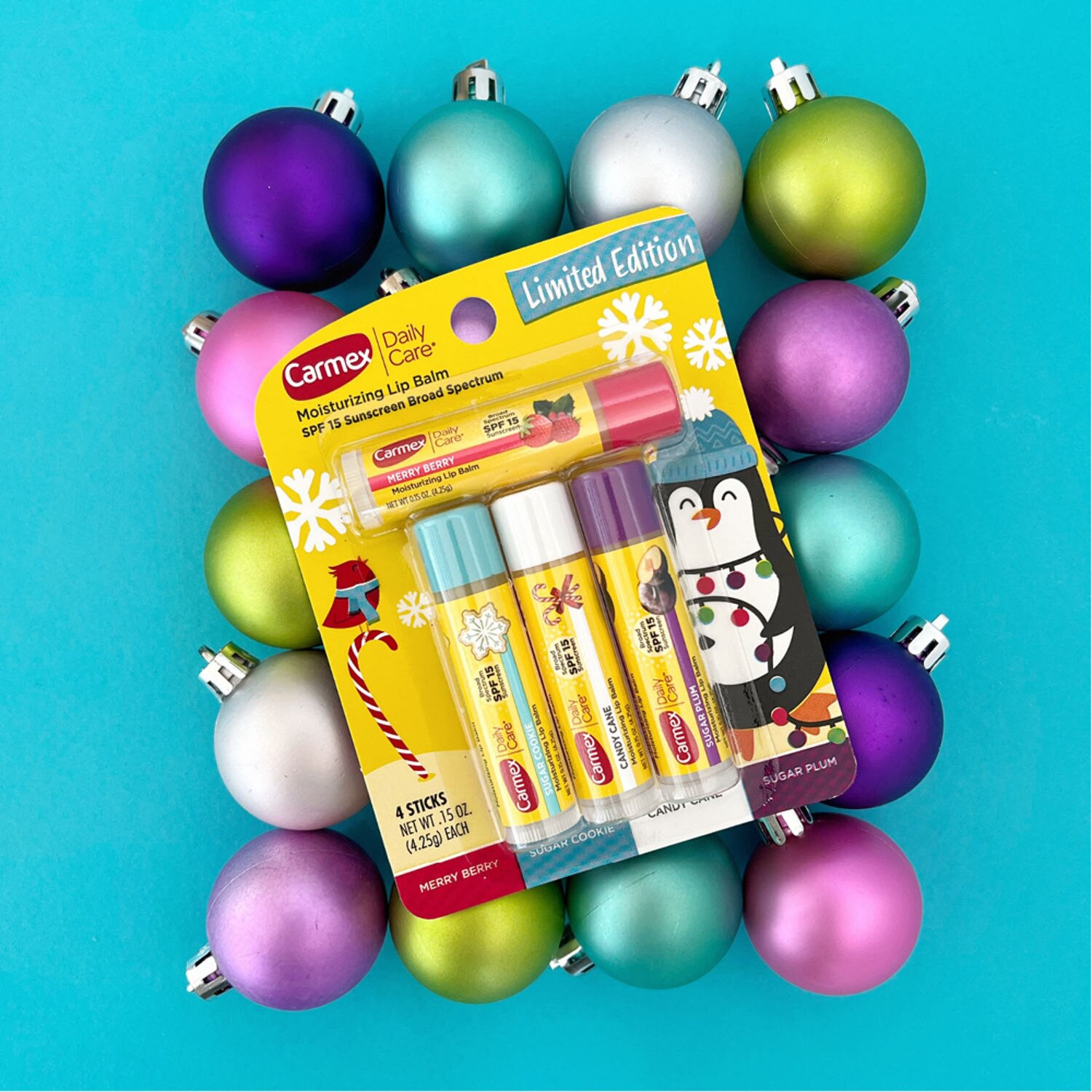 slide 7 of 7, Carmex Daily Care Moisturizing Lip Balm Sticks, Limited Edition, 4 Pack, 0.15 oz