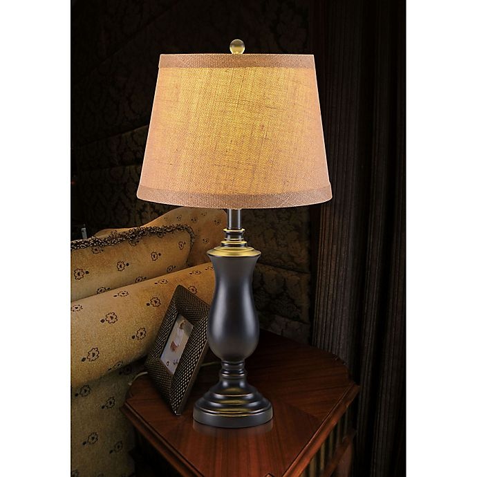 slide 2 of 2, Fangio Lighting Cory Martin Tall Fluted Urn Table Lamp - Black, 1 ct