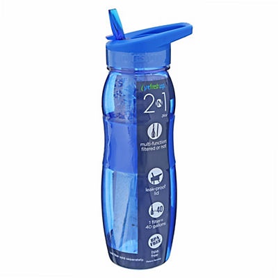 slide 1 of 1, Refresh2go Curve Filtered Hydration Water Bottle, 26 oz