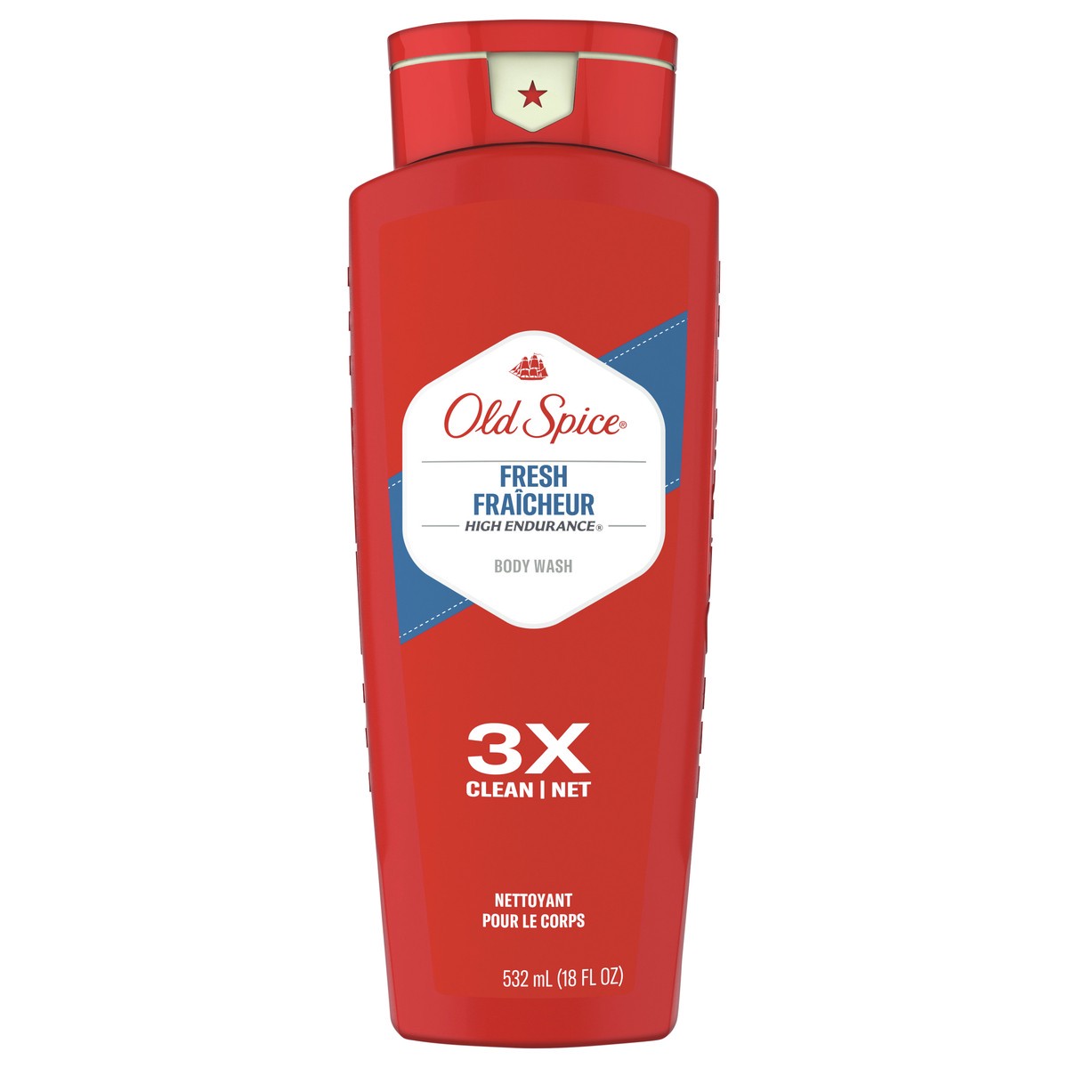 slide 1 of 3, Old Spice High Endurance Body Wash for Men, Fresh Scent, 18 FL OZ (532 mL), 18 fl oz