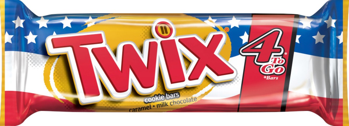 slide 2 of 2, TWIX Caramel Red, White & Blue Patriotic Chocolate Candy, 3.02-Ounce Share Size Bar, 3.02 oz