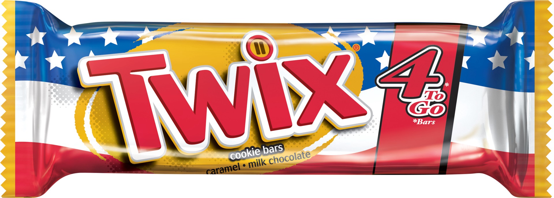 slide 1 of 2, TWIX Caramel Red, White & Blue Patriotic Chocolate Candy, 3.02-Ounce Share Size Bar, 3.02 oz