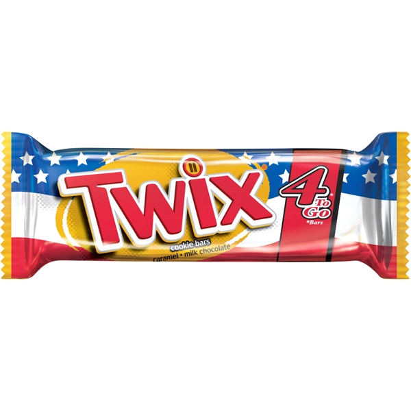 slide 1 of 1, TWIX Caramel Red White Blue Patriotic Chocolate Candy Share Size Bar, 3.02 oz