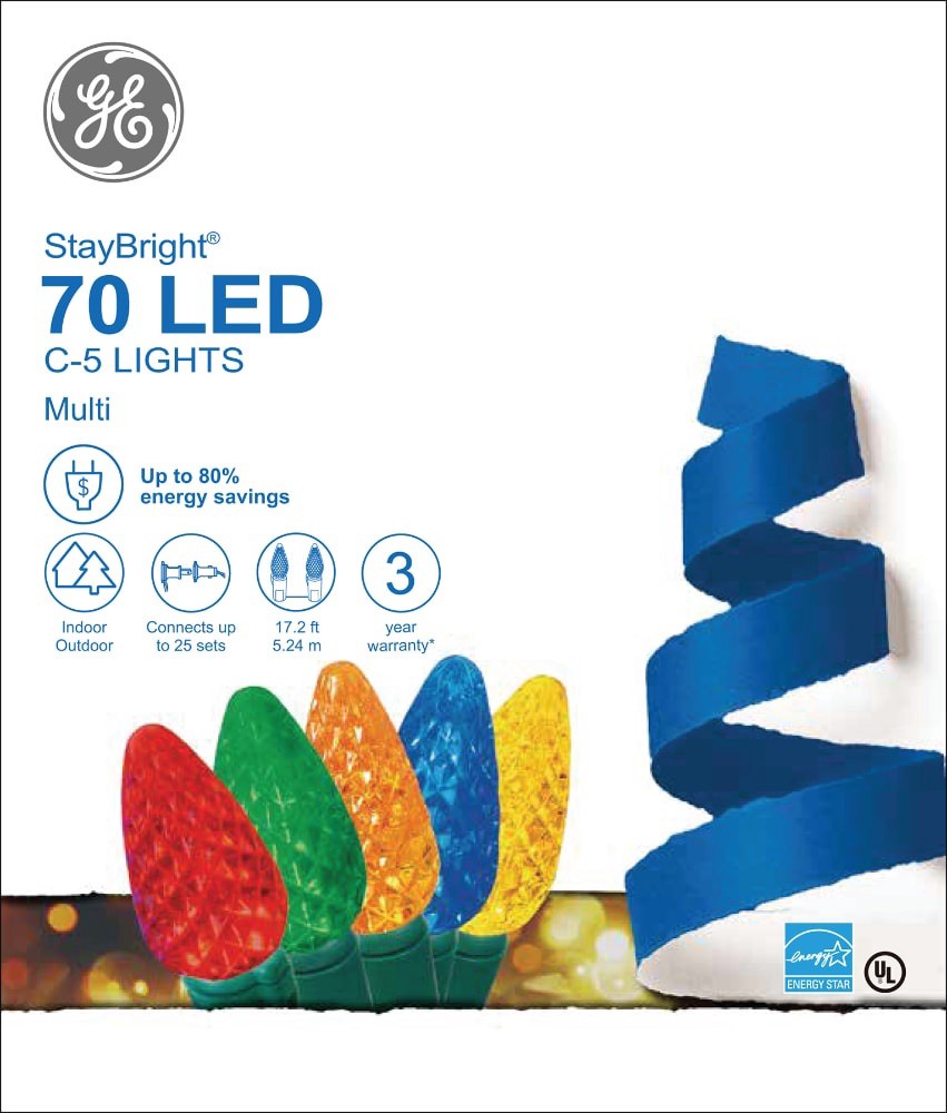 slide 1 of 1, GE StayBright LED C-5 Light Set, Multi, 70 ct