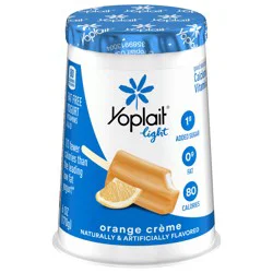 Yoplait Light Orange Creme Fat Free Yogurt Cup, Gluten Free Snack, 6 oz