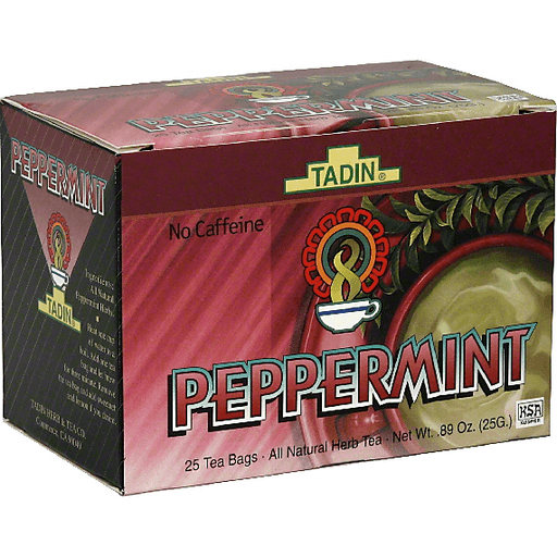slide 1 of 1, Tadin Herb Tea, All Natural, Peppermint, 25 ct