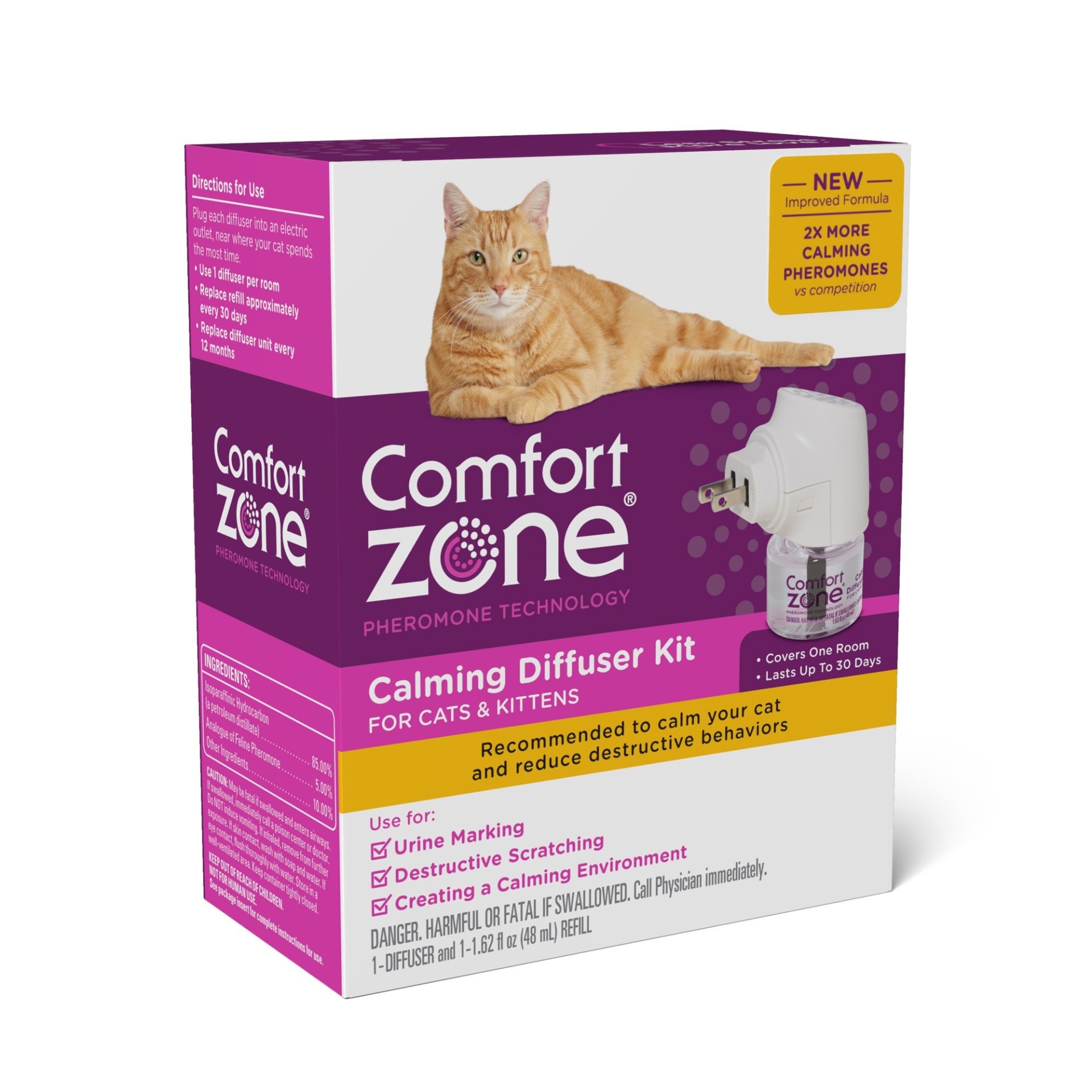 slide 1 of 1, Comfort Zone Calming Diffuser Kit for Cat, 1.62 fl oz