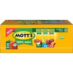 Mott''s Juice Variety Pack, 6.75 fl oz Drink Boxes, 32 Pack