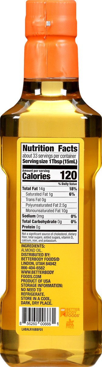 slide 8 of 13, BetterBody Foods Almond Oil 16.9 oz, 16.9 oz