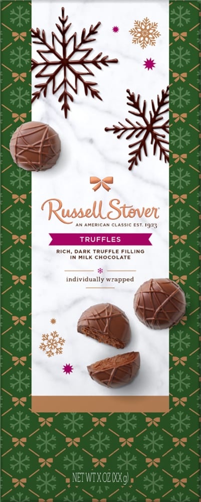 slide 1 of 1, Russell Stover Truffle Chocolate Holiday Standup Box, 8.4 oz