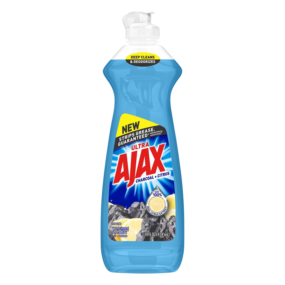 slide 1 of 6, Ajax Charcoal Citrus Dish Liquid, 14 oz
