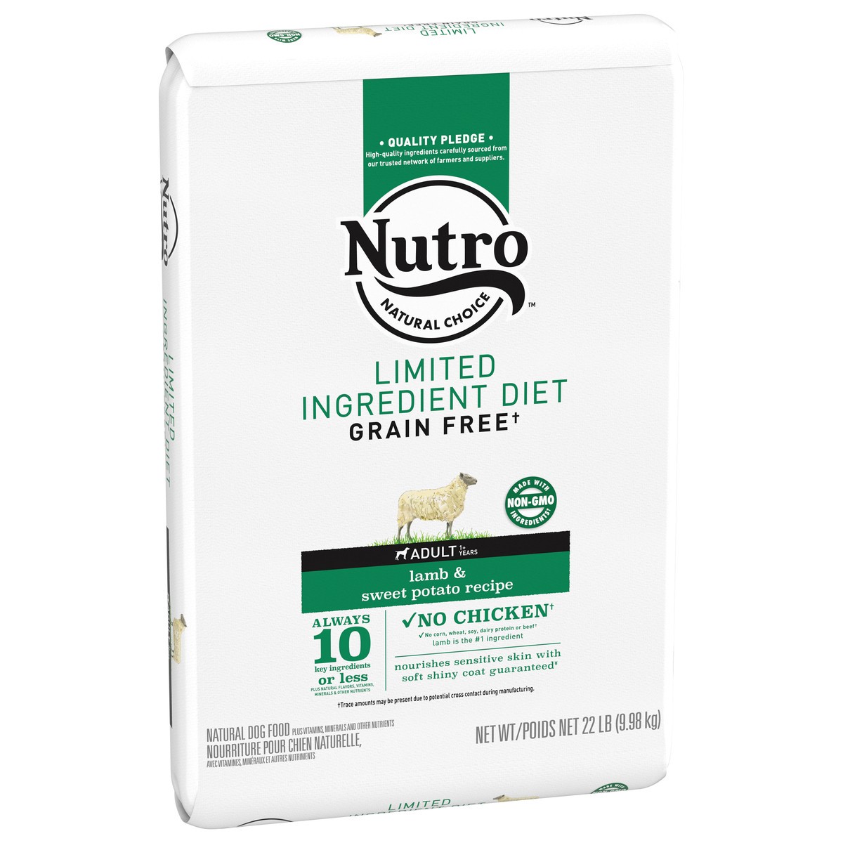slide 5 of 15, Nutro Grain Free Adult 1+ Years Lamb & Sweet Potato Recipe Dog Food 22 lb, 22.02 lb