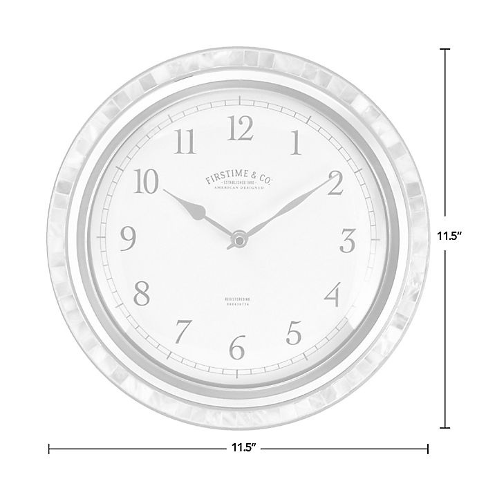 slide 3 of 4, FirsTime & Co. Sophia Mosaic Wall Clock - Silver/Pearl, 11.5 in