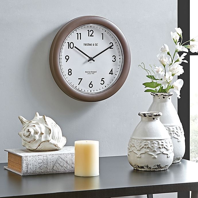 slide 4 of 4, FirsTime Sloane Essential Wall Clock - Dark Brown, 12 in