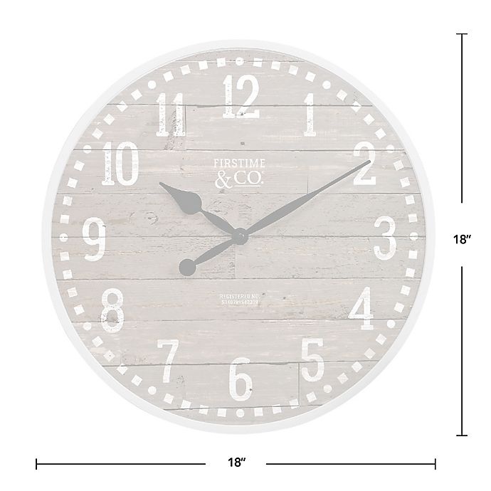 slide 3 of 4, FirsTime Arlo Wall Clock - Grey, 18 in