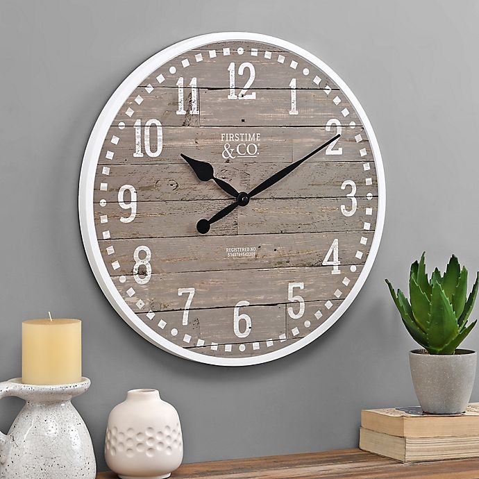 slide 4 of 4, FirsTime Arlo Wall Clock - Grey, 18 in